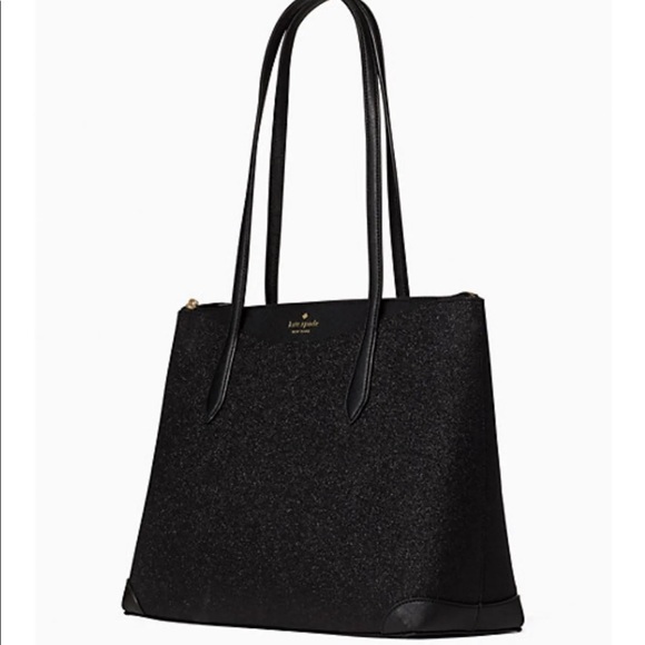 🆕 KATE SPADE | Black Shimmy Glitter Purse Tote - Picture 6 of 7